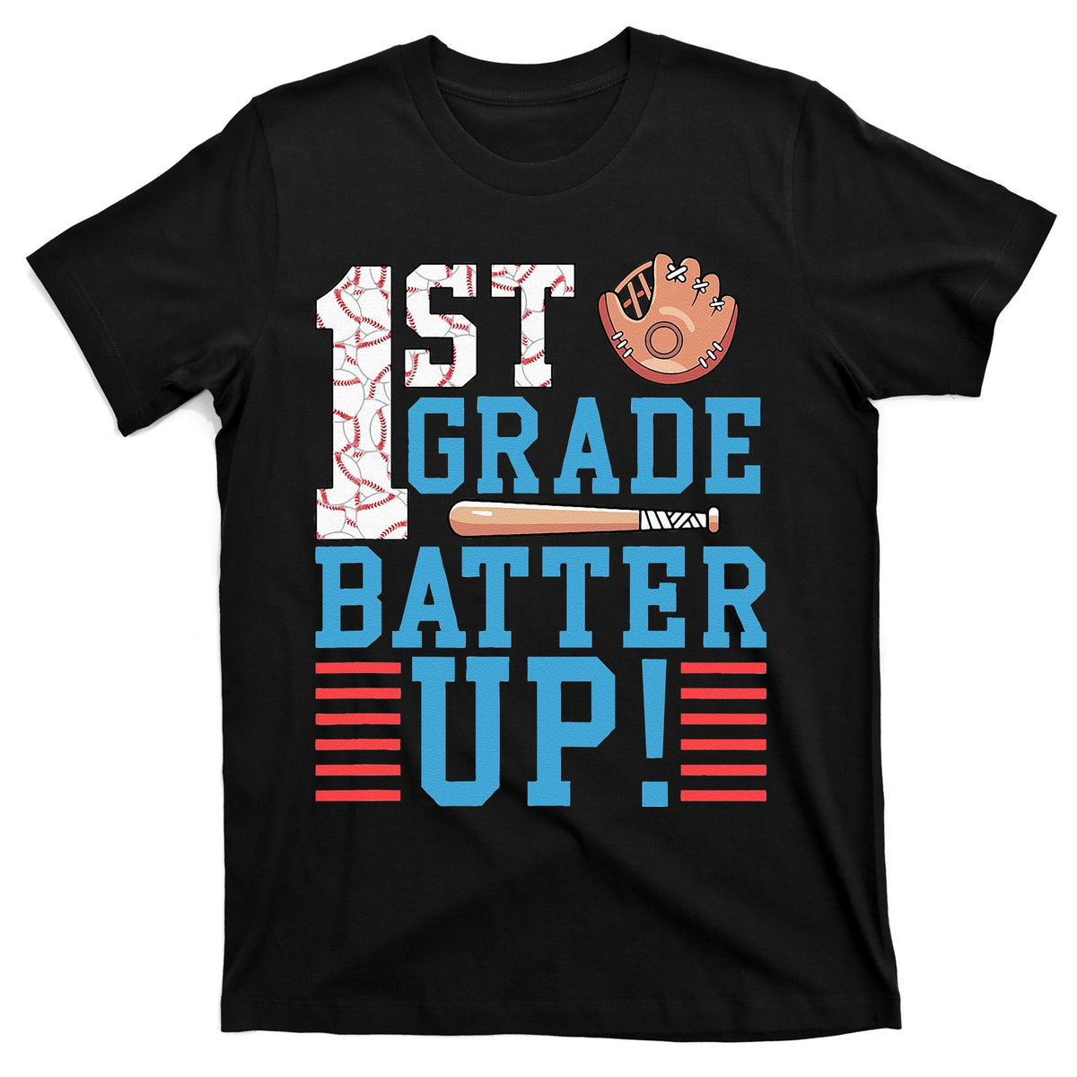 1st Grade Back To School Batter Up Baseball T-Shirt product image 1