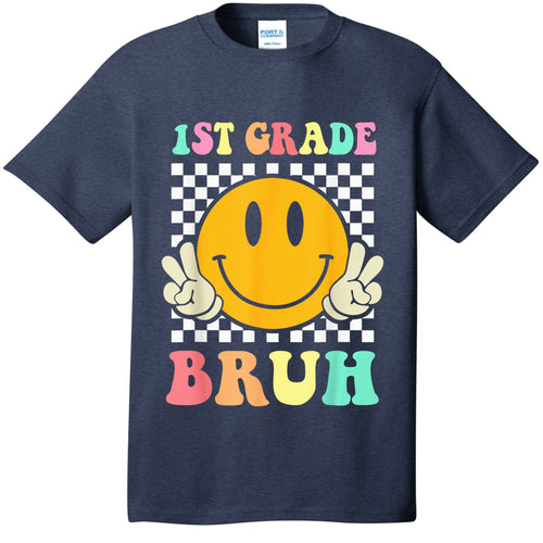 1st Grade Bruh Hippie Smile Face Back To School Teacher Kid product image 1