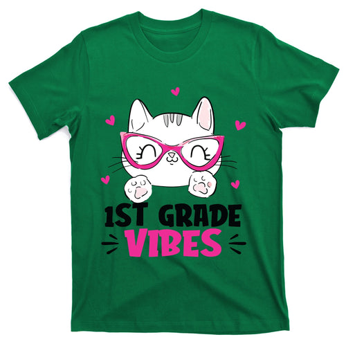 1st Grade Vibes Back To School Cute Cat For Girl T-Shirt product image 1