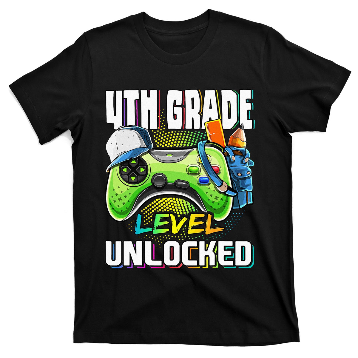 4th Grade Level Unlocked Video Game Back to School T-Shirt product image 1
