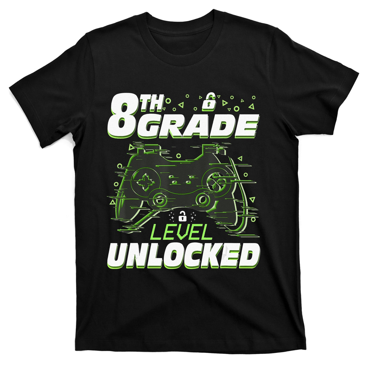 8Th Grade Level Unlocked Back To School Video Gamer T-Shirt product image 1