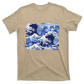 Blue Cats Wave For Kamala Funny Cat Owners Harris T-Shirt product image 1