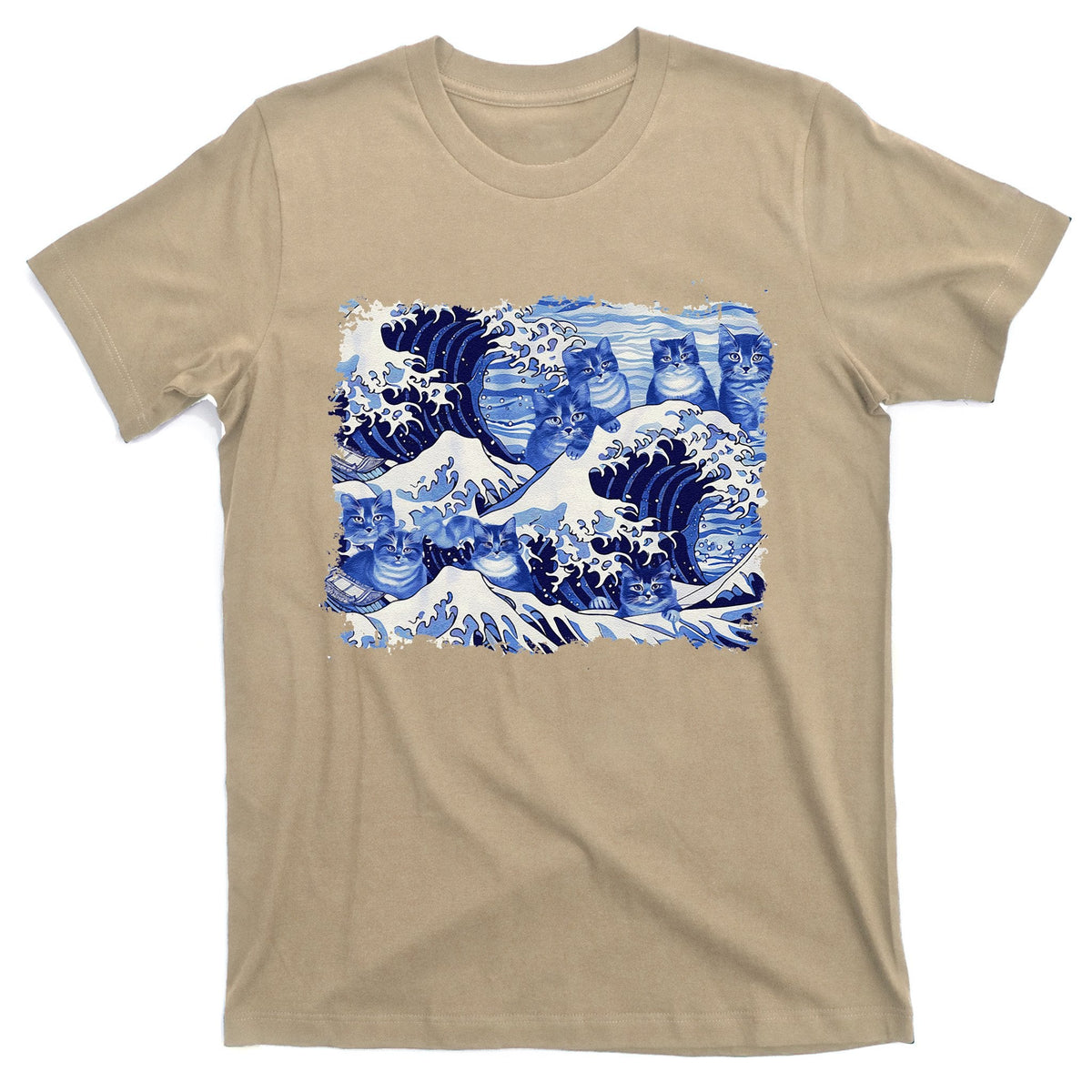 Blue Cats Wave For Kamala Funny Cat Owners Harris T-Shirt product image 1