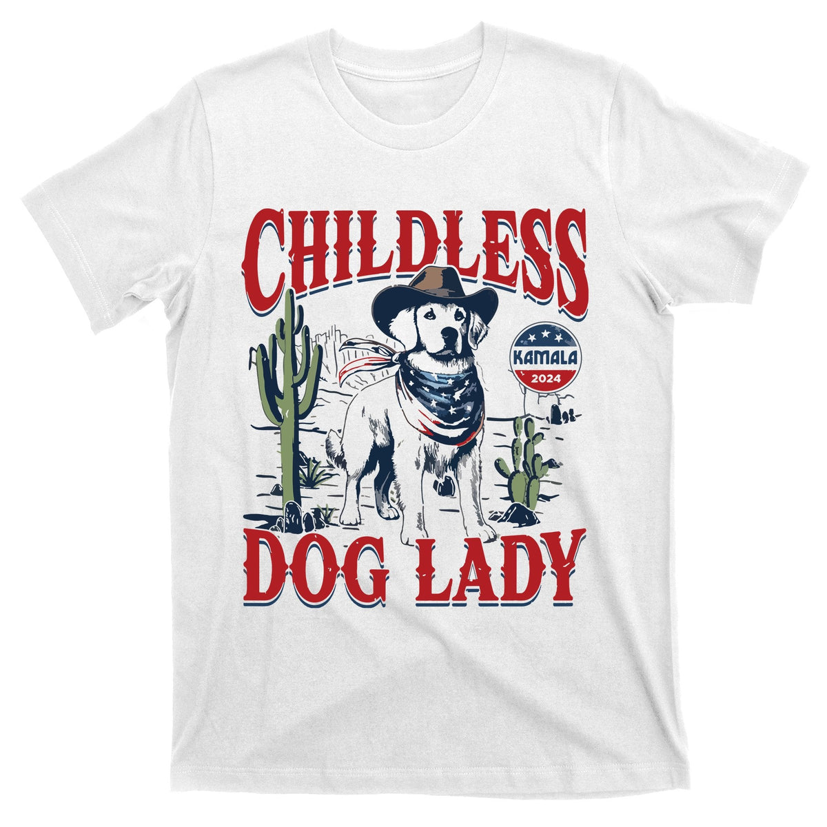 Childless Dog Lady Kamala For President 2024 T-Shirt product image 1