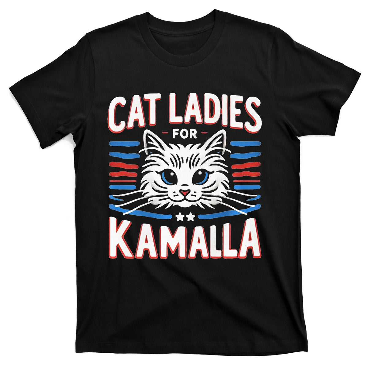 Cat Ladies For Kamala Funny 2024 President Harris T-Shirt product image 1