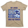 Cat Ladies Wave For Kamala Funny President 2024 T-Shirt product image 1