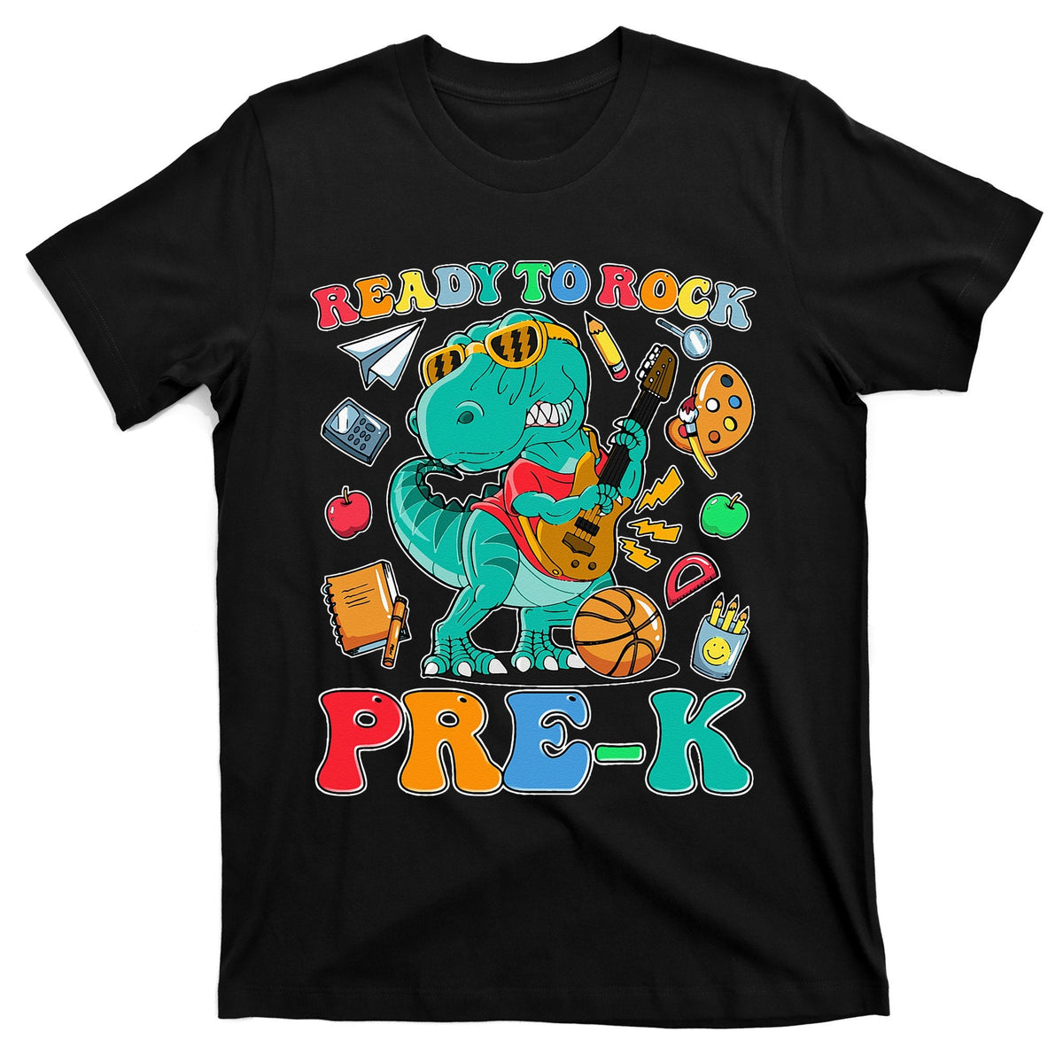 Cute Ready to Rock PreK Dinosaur Back to School T-Shirt product image 1