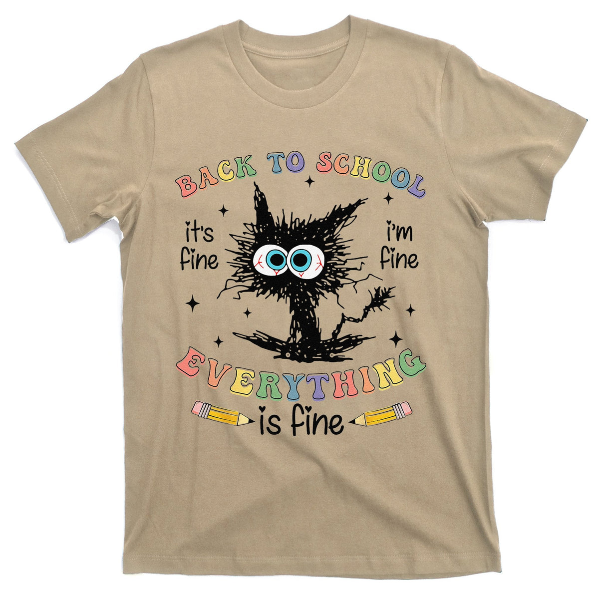 Funny Black Cat Back To School For Teachers T-Shirt product image 1