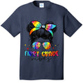 First Grade Vibes Messy Hair Bun Girl Back To School T-Shirt product image 1