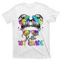 Hello 1st Grade Messy Hair Bun Girl Back To School First product image 1