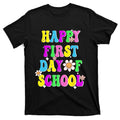 Happy First Day Of School Groovy Back To Funny Black T-Shirt product image 1