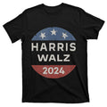 Harris Walz 2024 Retro Vintage Button Campaign T-Shirt product image 1