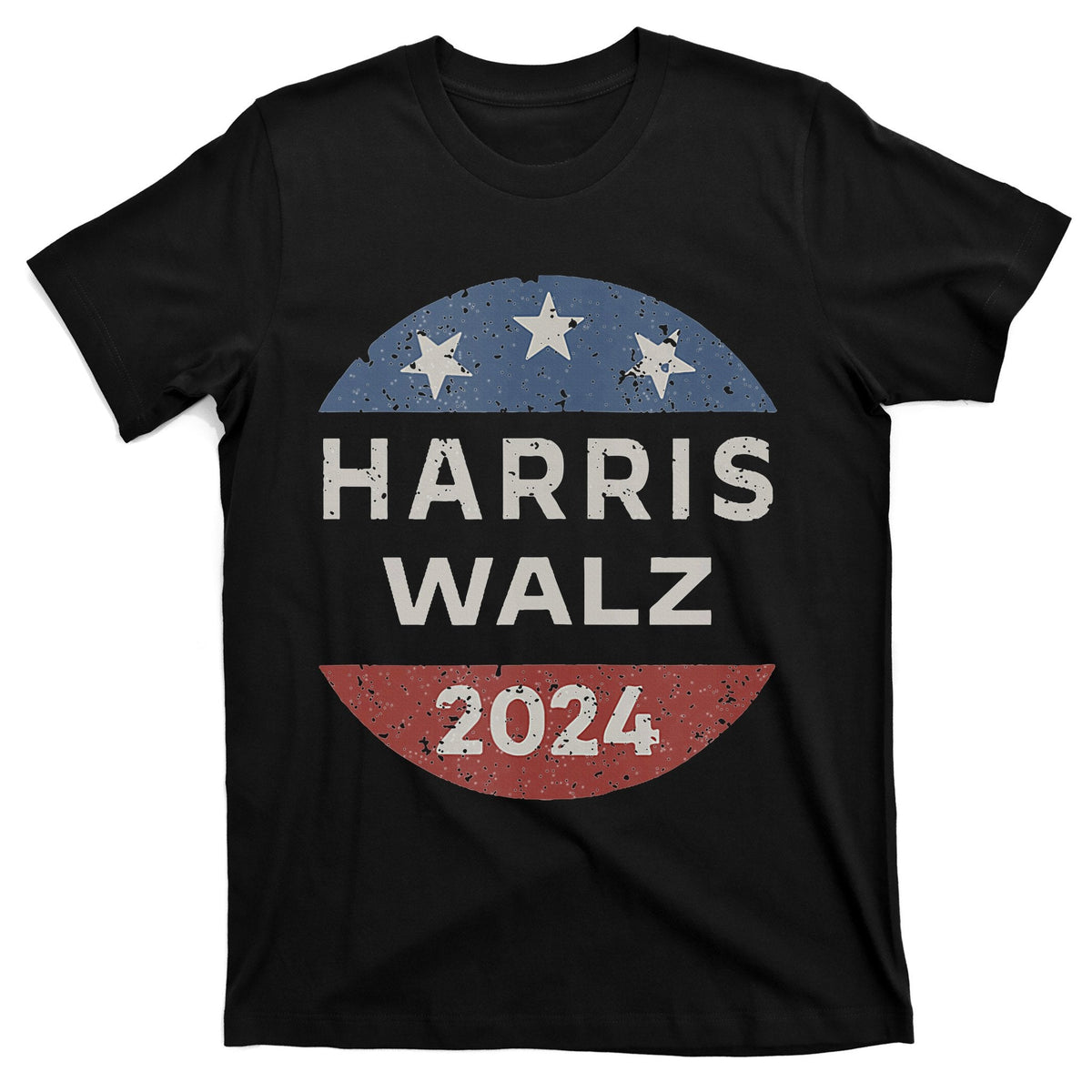 Harris Walz 2024 Retro Vintage Button Campaign T-Shirt product image 1