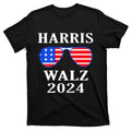Harris Walz 2024 Kamala American Flag Sunglasses T-Shirt product image 1