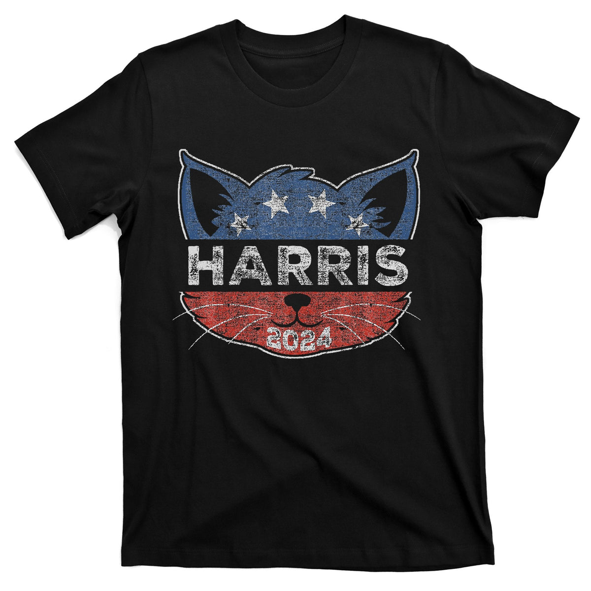 Kamala Harris 2024 Button Cat Face For Lady Lover T-Shirt product image 1