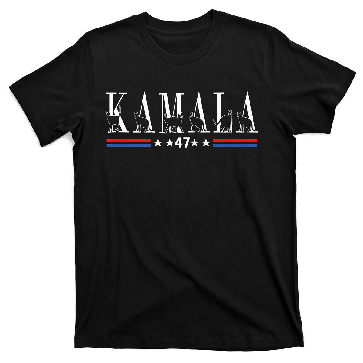 Kamala Harris Cat Lettering Positive Funny 2024 T-Shirt product image 1