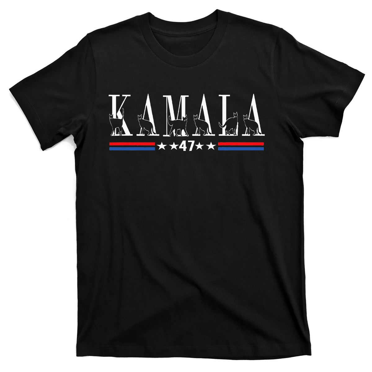 Kamala Harris Cat Lettering Positive Funny 2024 T-Shirt product image 1