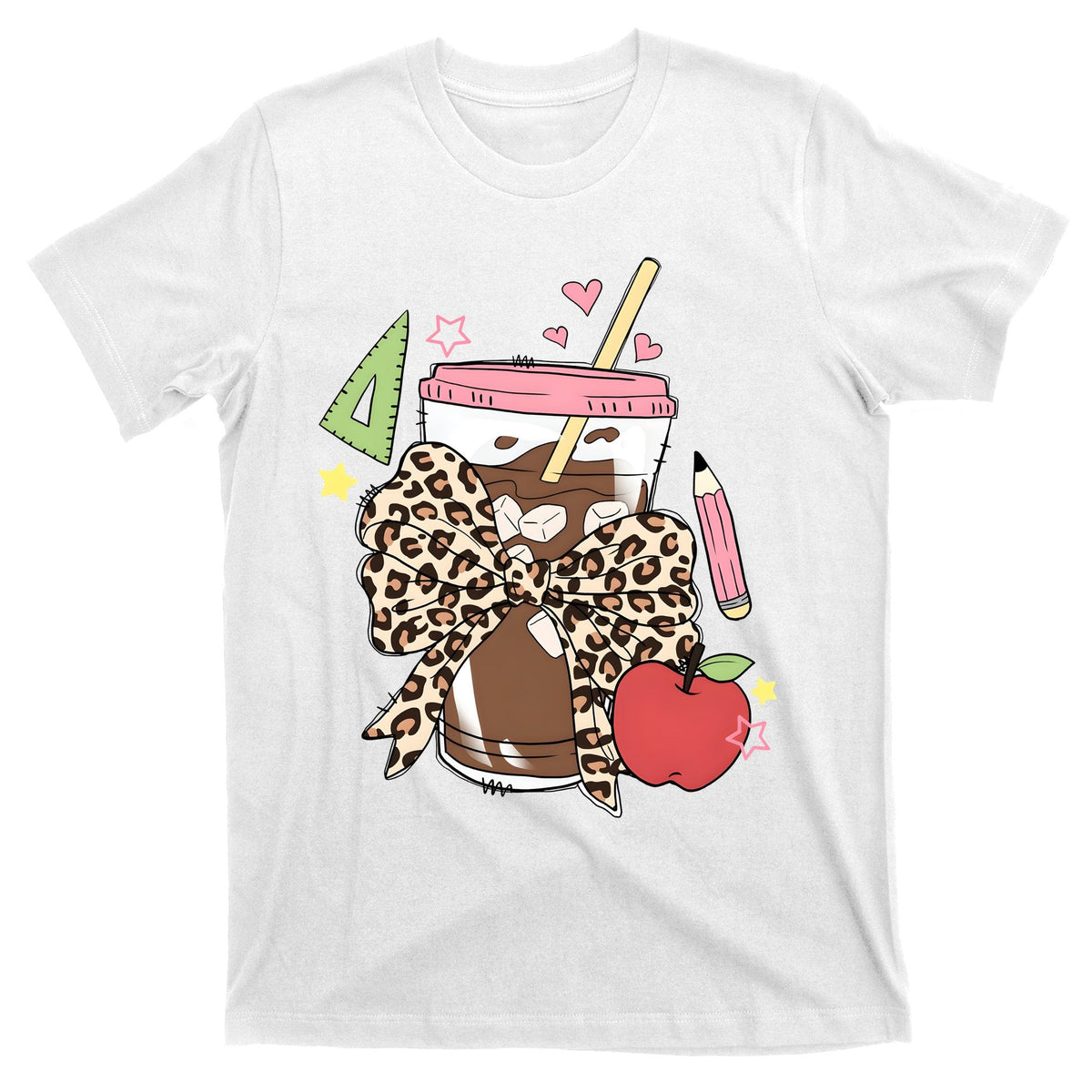 Leopard Coquette Coffee Back To School T-Shirt product image 1
