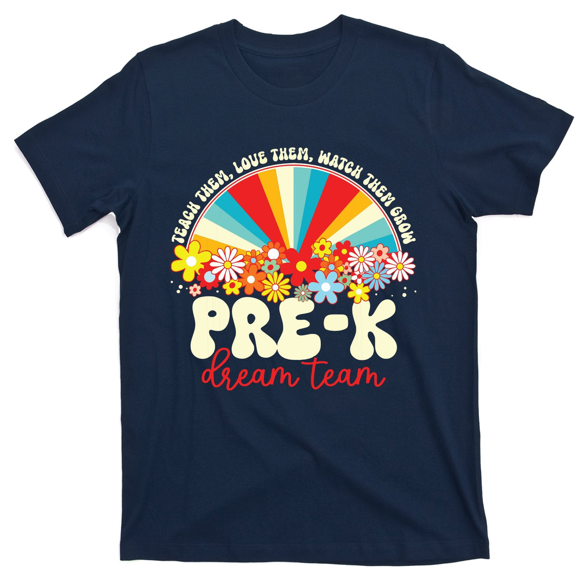 Prek Dream Team Retro Groovy Rainbow Back To School Teacher product image 1