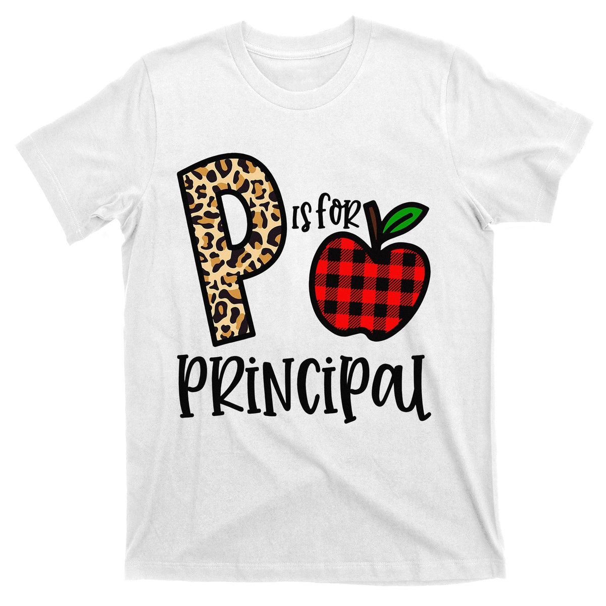 P Is For Principal Leopard Plaid Funny Back to School Gift product image 1