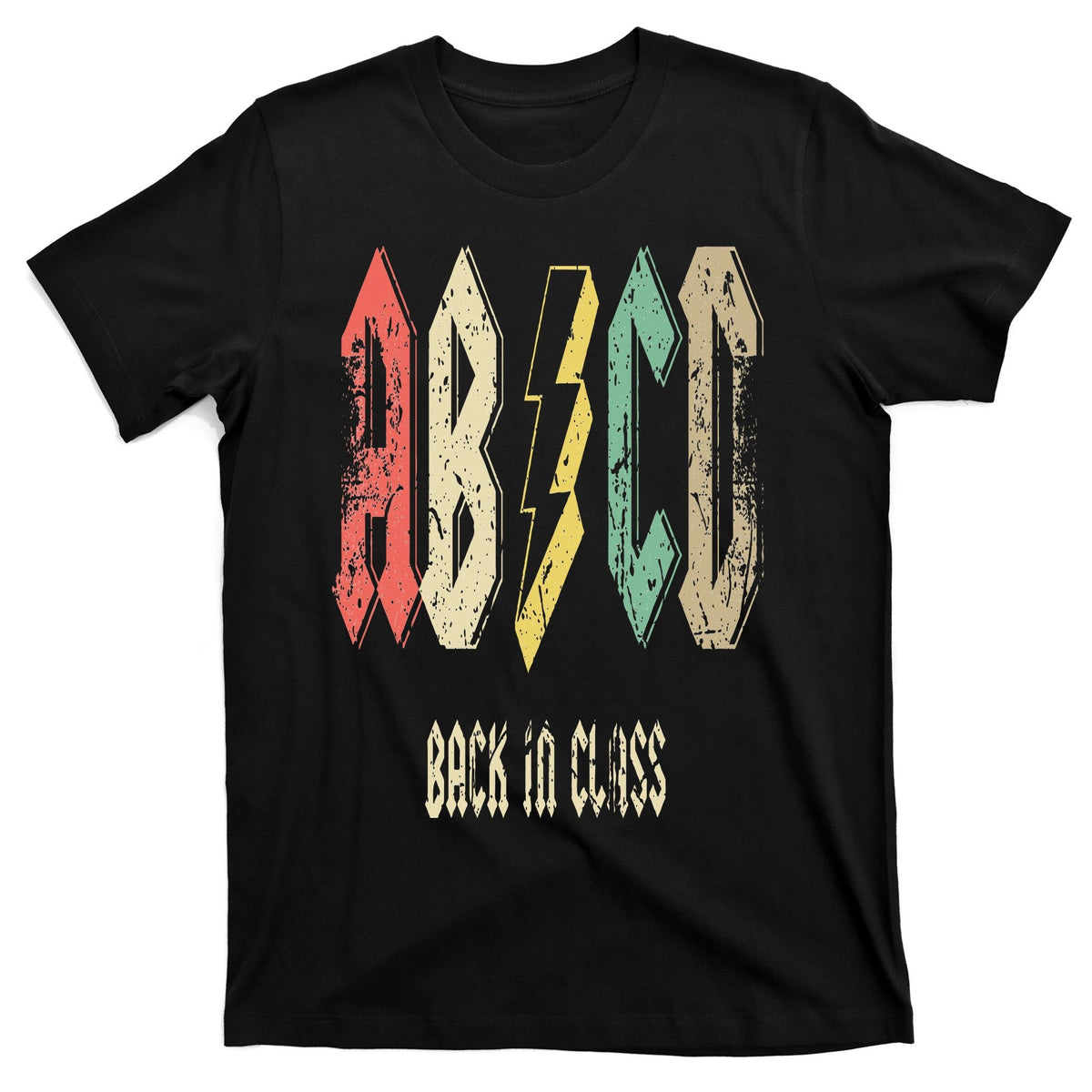 Retro ABCD Back in Class Vintage to School Teacher T-Shirt product image 1