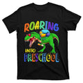 Roaring Into Preschool Dinosaur T Rex Back to School T-Shirt product image 1
