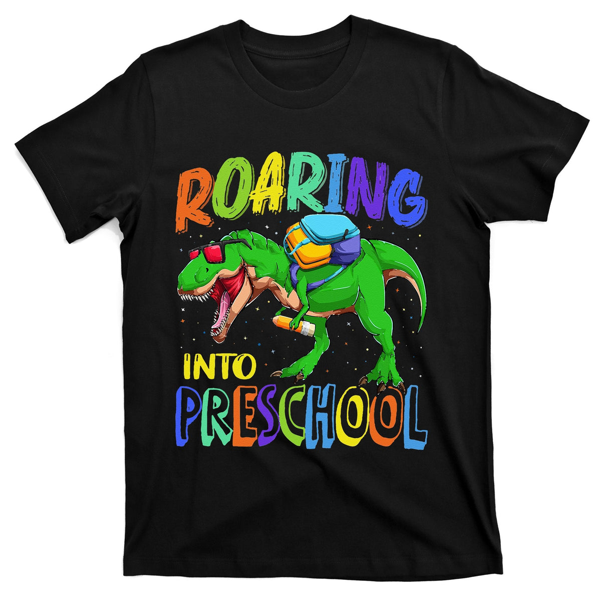 Roaring Into Preschool Dinosaur T Rex Back to School T-Shirt product image 1