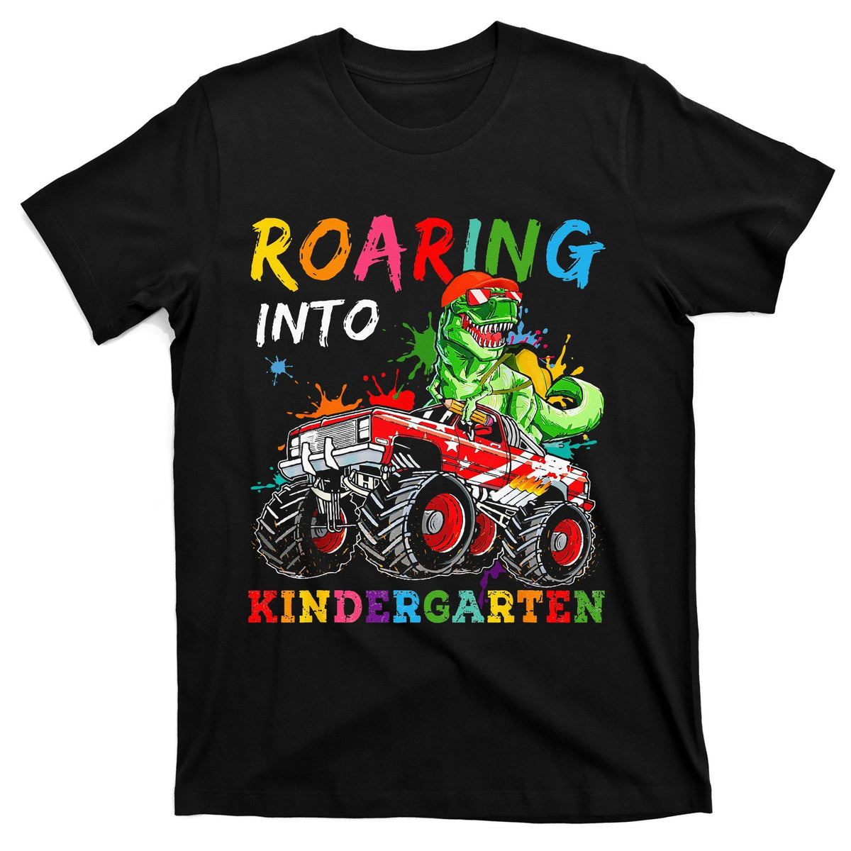 Roaring Kindergarten Cool Dinosaur Back To School T-Shirt product image 1