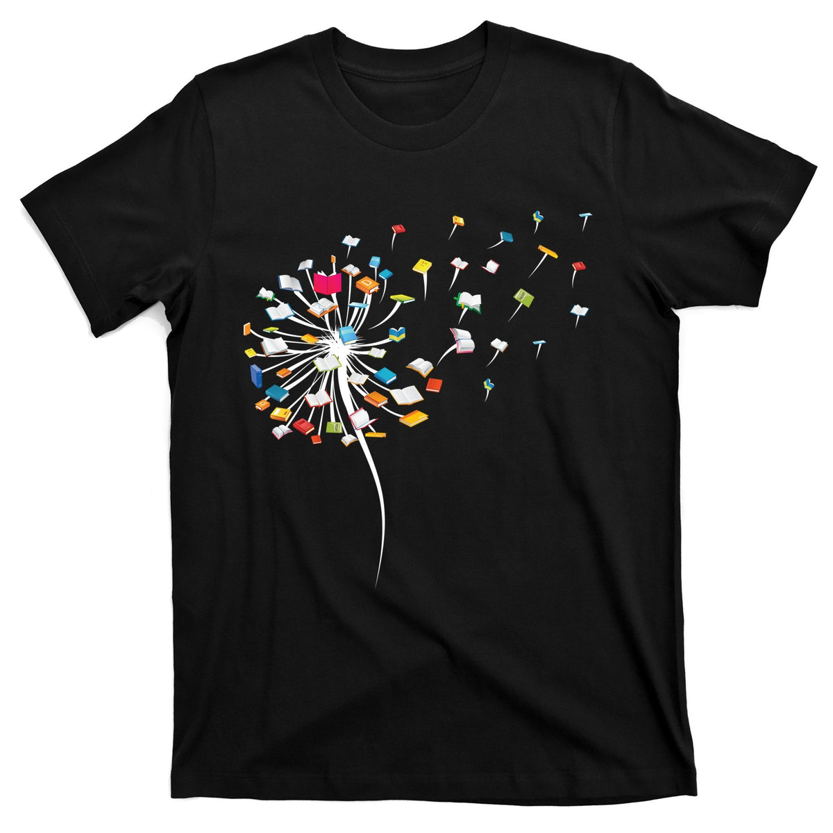 Reading Lover Funny Dandelion Books Gift T-Shirt product image 1