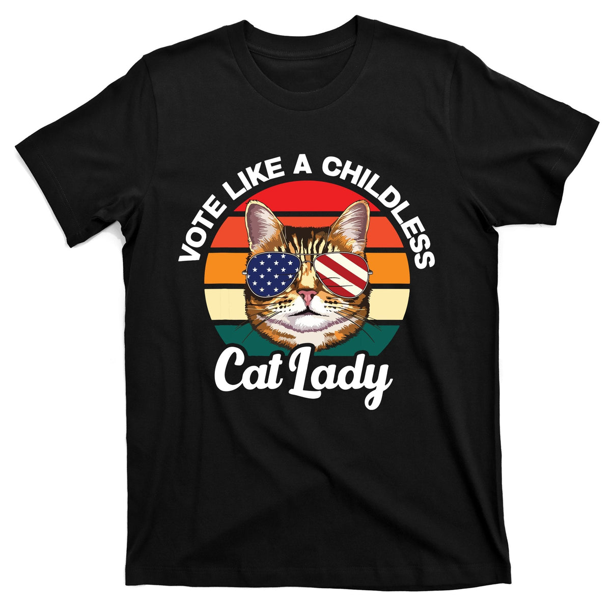 Retro Vote Like A Childless Cat Lady Funny Voting Kamala 24 product image 1
