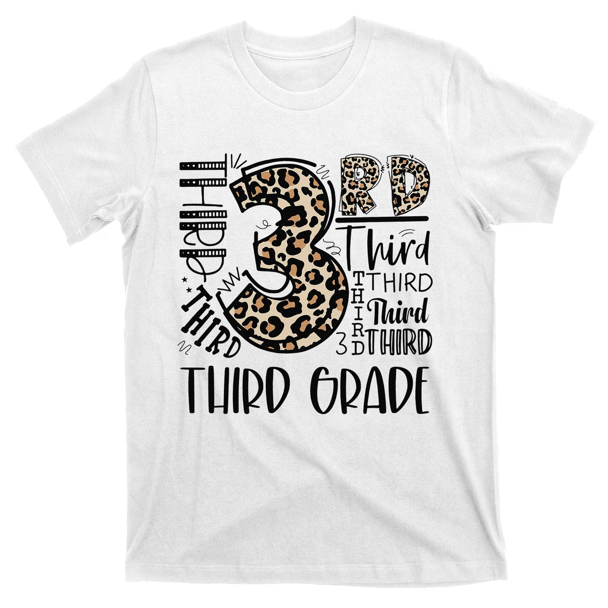 Teacher Back To School Third Grade Leopard Typography product image 1