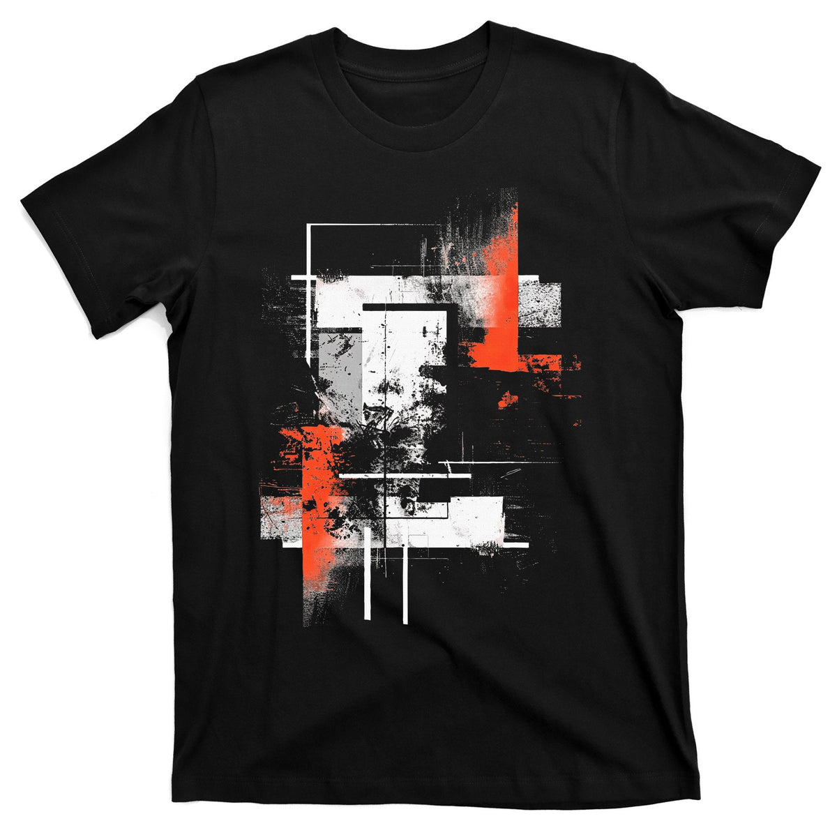White Orange Abstract Graphic S 6xl T-Shirt product image 1