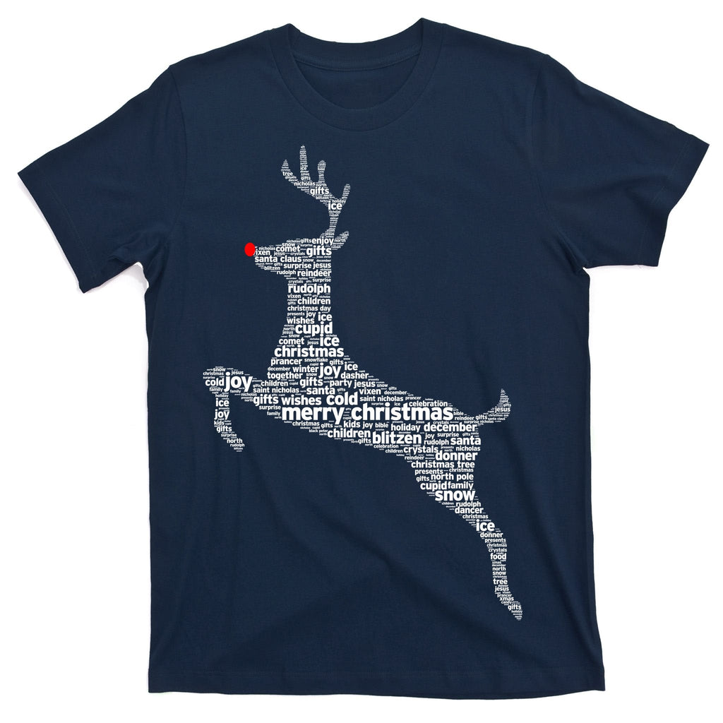 Wordy Reindeer Christmas T-Shirt product image 1